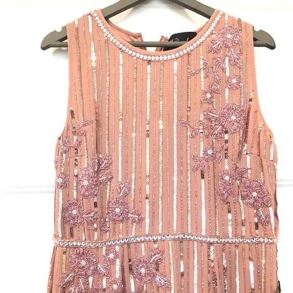 Mac Duggal 70260 Rose Floral Embellished Sleeveless MIDI Dress size 10 - Picture 4 of 13